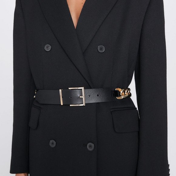 Zara Accessories - NWT ZARA CHAIN VELVET BELT BLOGGER 85 M